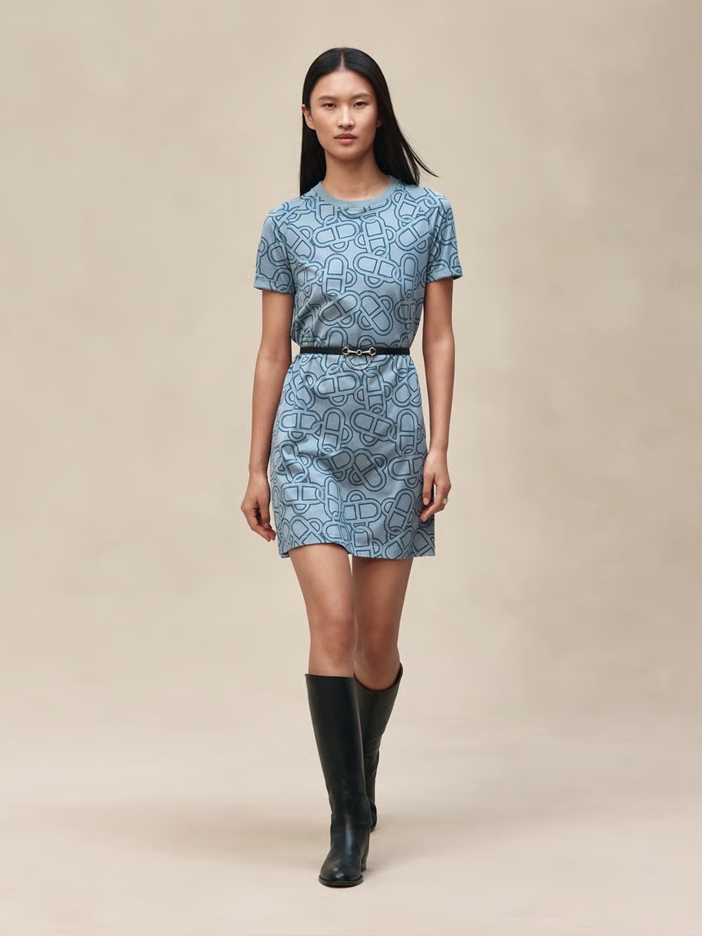 Hermès "Maillon Equestre" flared dress size 36